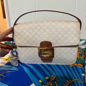 Celine Beige and Tan Shoulder Bag